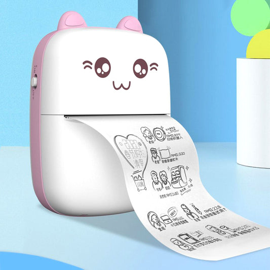 Mini Portable Pocket Size 57mm Wireless Bluetooth Cute Cat Shape Printer